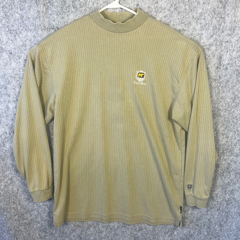 Nike Golf Dri-FIT Mock Neck Shirt Men's XXL Bears GC Best Long Sleeve Ribbed Tan
